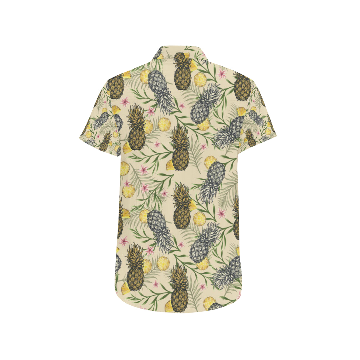 Pineapple Pattern Print Design PP012 Men's Short Sleeve Button Up Shirt