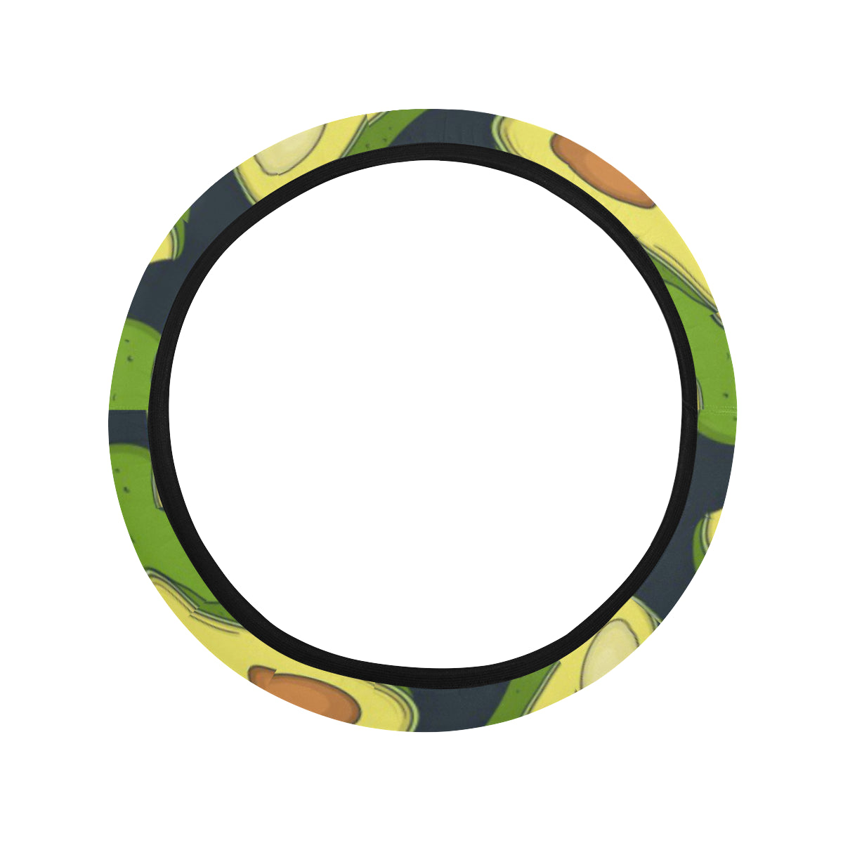 Avocado Pattern Print Design AC013 Steering Wheel Cover with Elastic Edge
