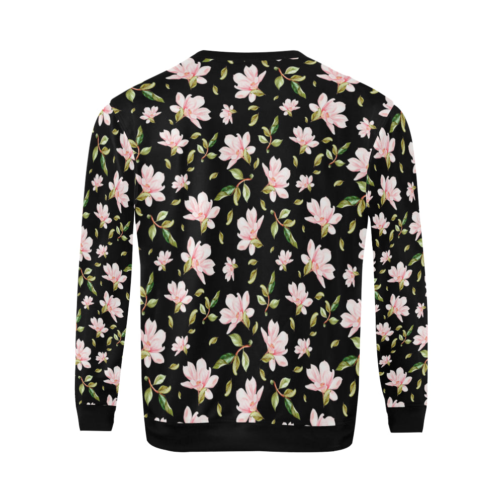 Magnolia Pattern Print Design MAG01 Men Long Sleeve Sweatshirt
