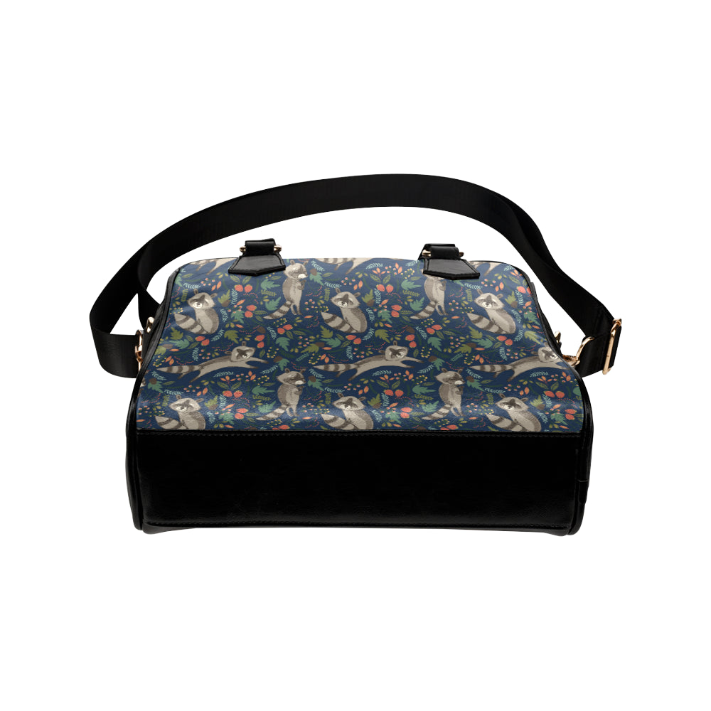 Raccoon Pattern Print Design A02 Shoulder Handbag