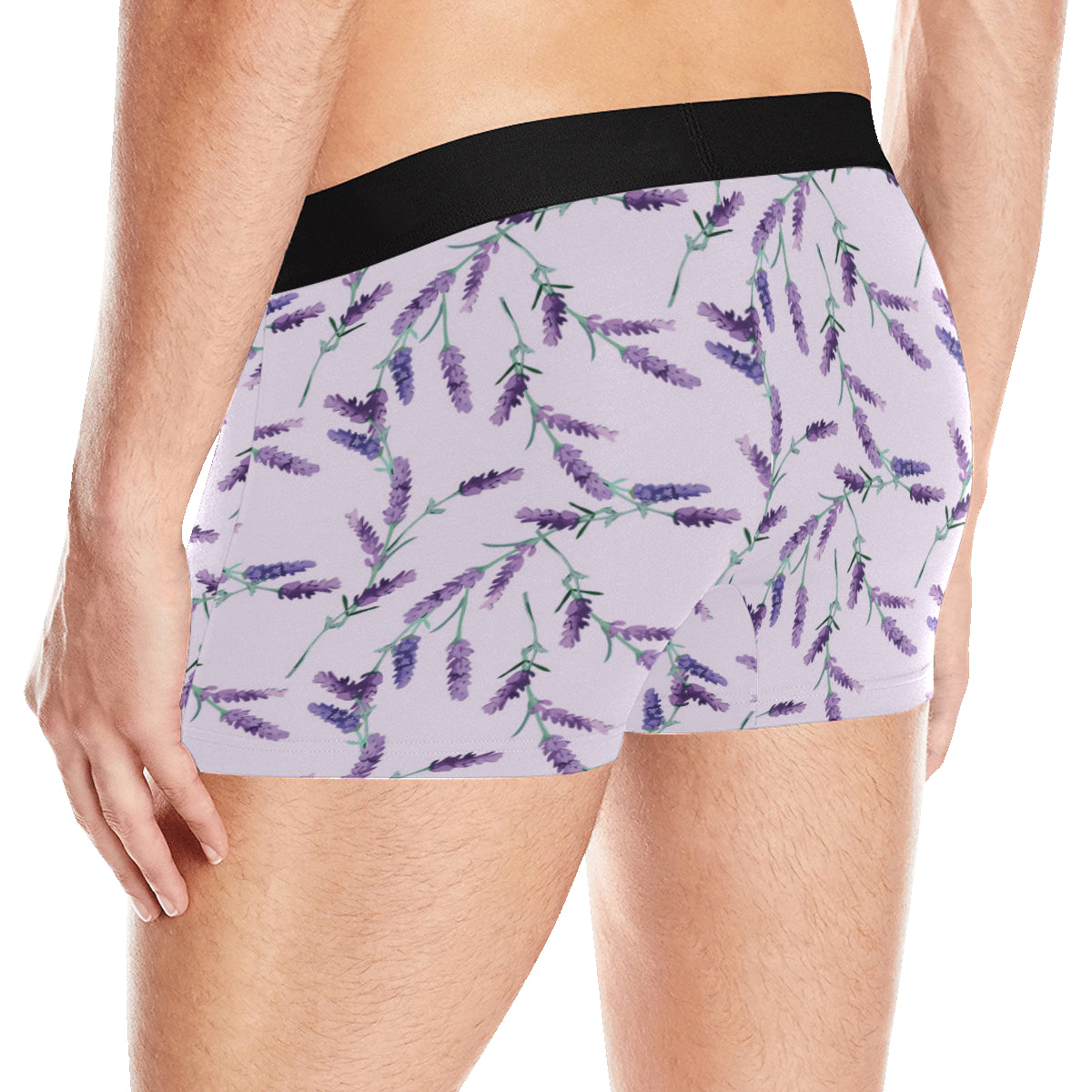 Lavender Pattern Print Design 02 Men's Boxer Briefs