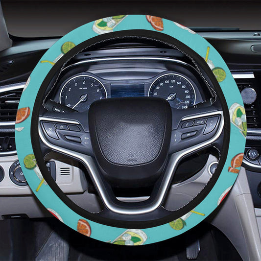 Cocktail Pattern Print Design 05 Steering Wheel Cover with Elastic Edge
