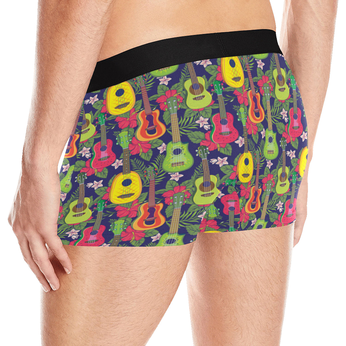 Ukulele Tropical Pattern Print Design 03 Men's Boxer Briefs