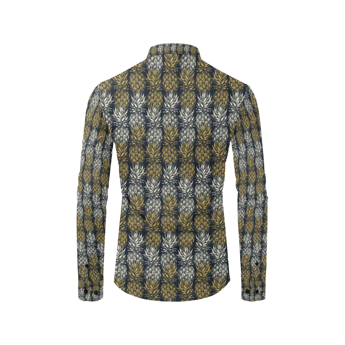 Pineapple Print Design Pattern Men's Long Sleeve Shirt