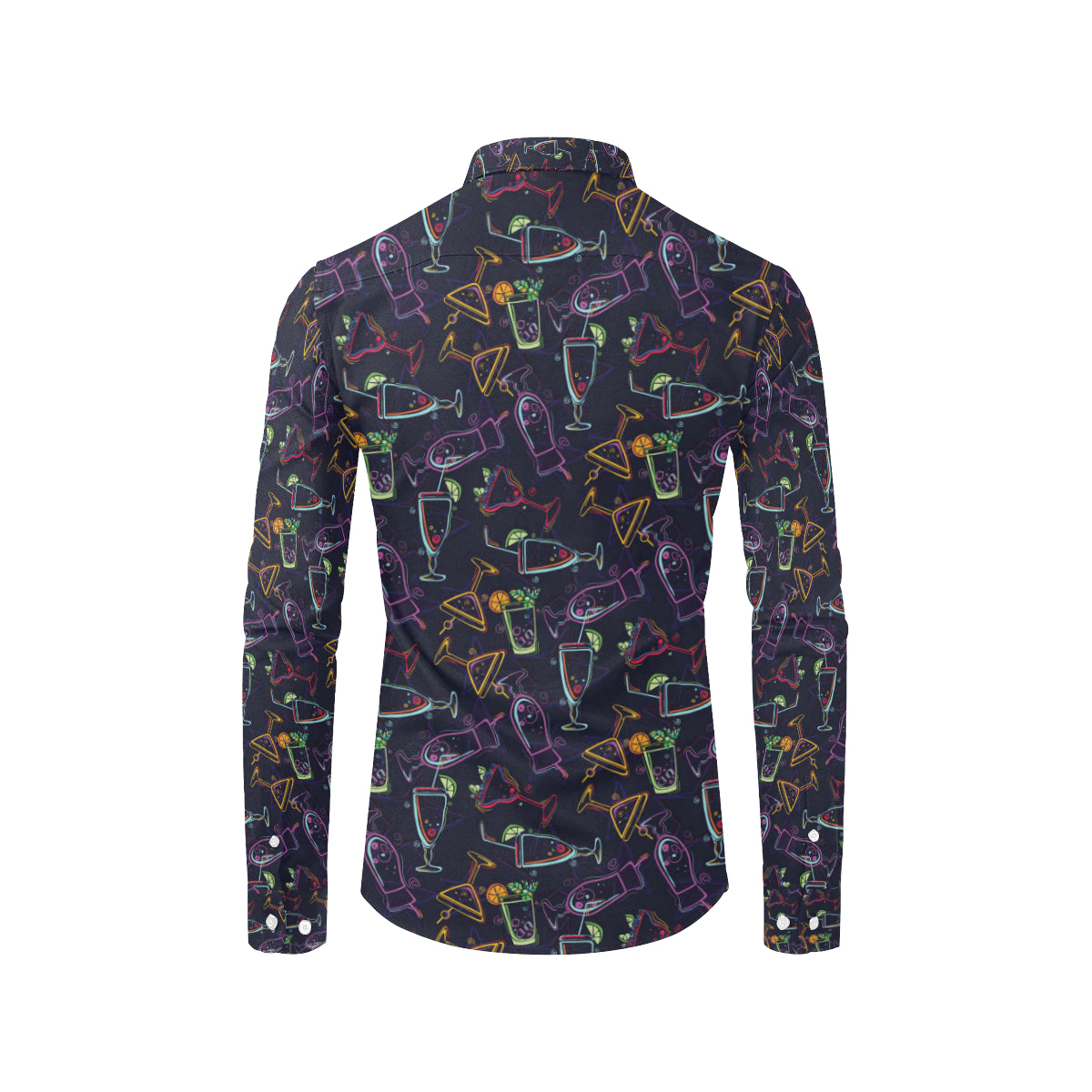 Cocktail Pattern Print Design 04 Men's Long Sleeve Shirt