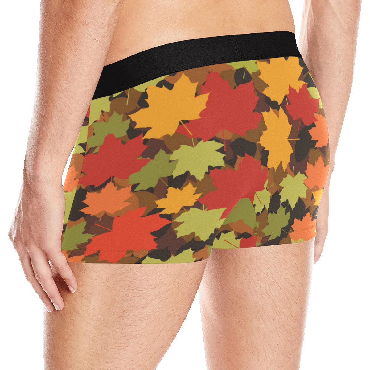 Maple Leaf Pattern Print Design 05 Men's Boxer Briefs
