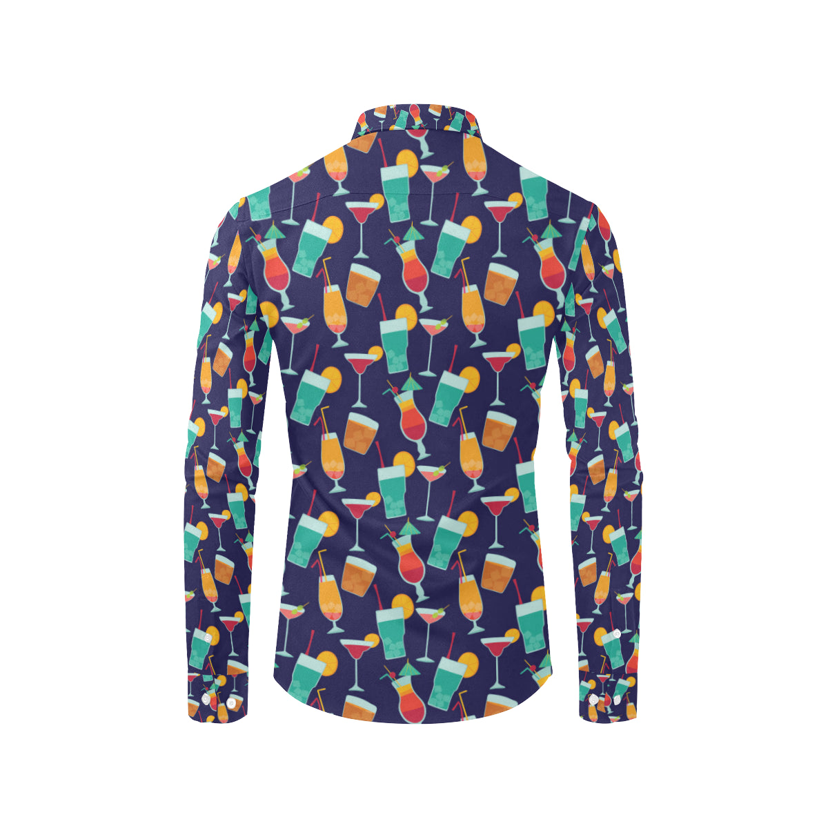 Cocktail Pattern Print Design 06 Men's Long Sleeve Shirt