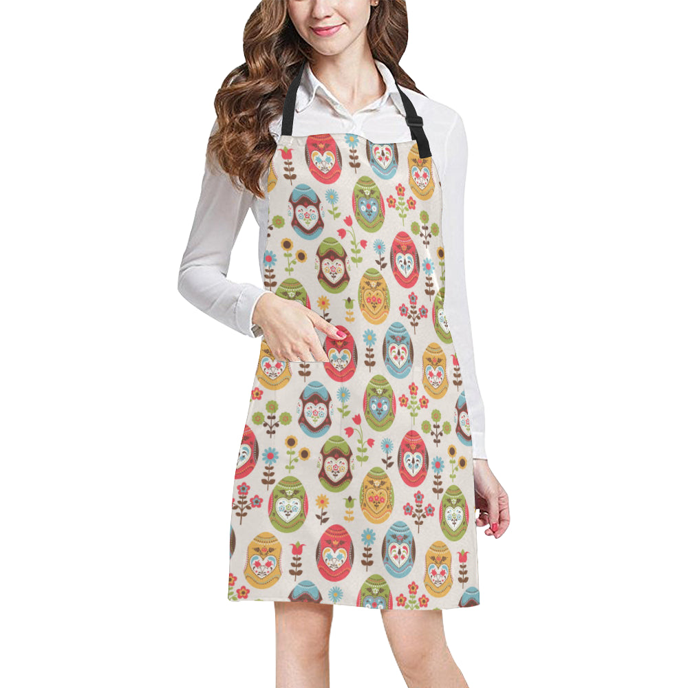 Easter Eggs Pattern Print Design RB011 Apron with Pocket