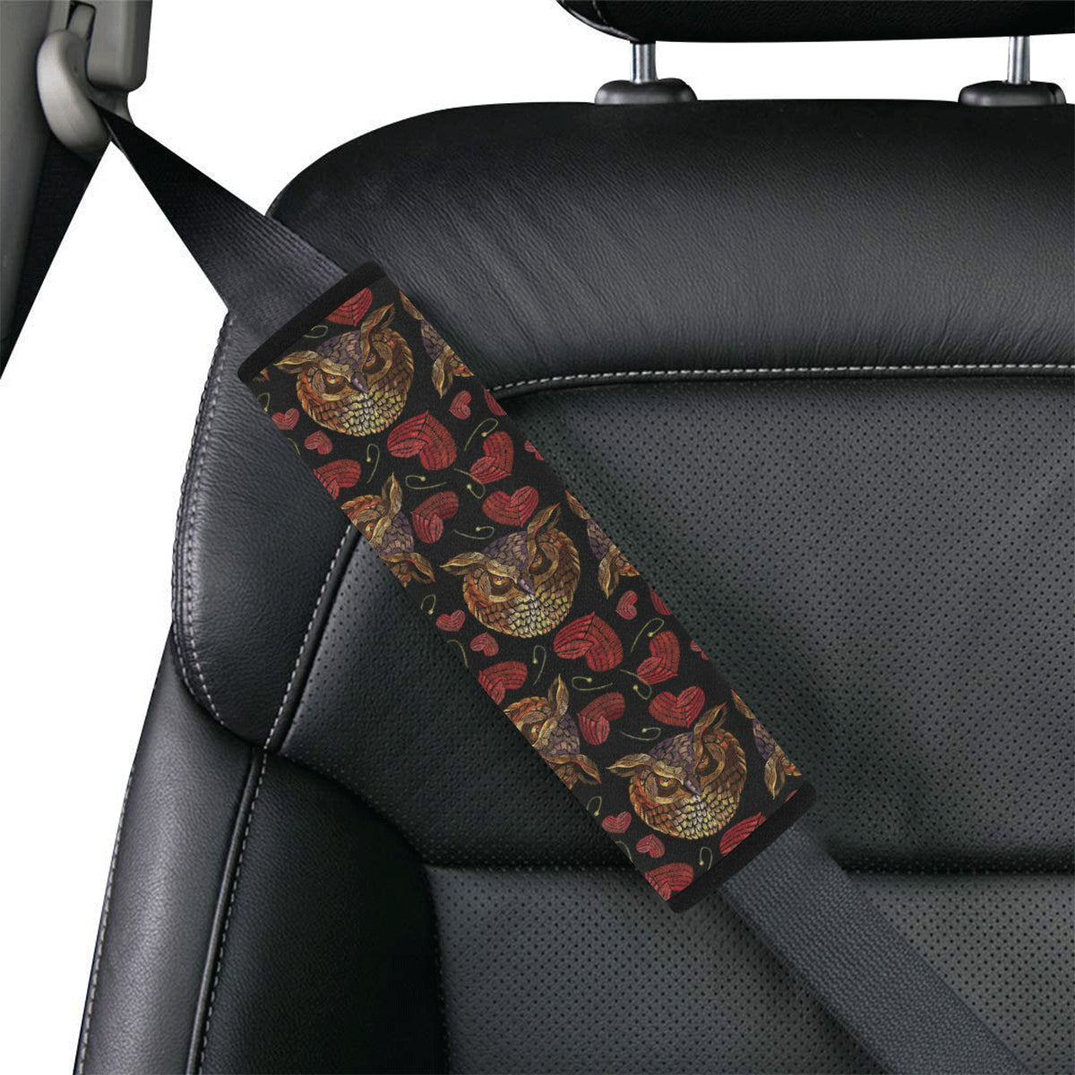 Owl Pattern Print Design A08 Car Seat Belt Cover