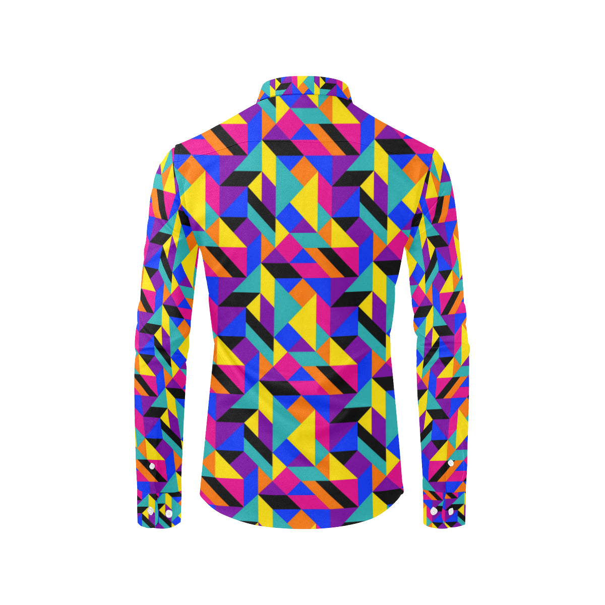 90s Colorful Pattern Print Design 1 Men's Long Sleeve Shirt