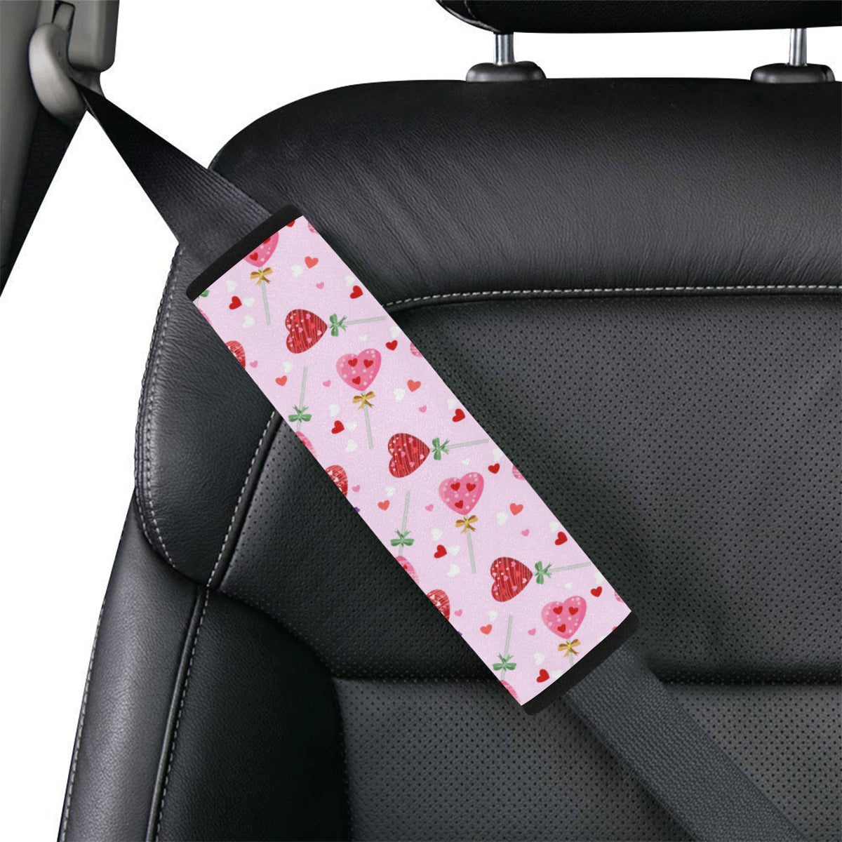 Lollipop Pattern Print Design LL07 Car Seat Belt Cover