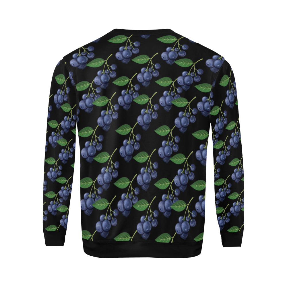 Blueberry Pattern Print Design BB01 Men Long Sleeve Sweatshirt