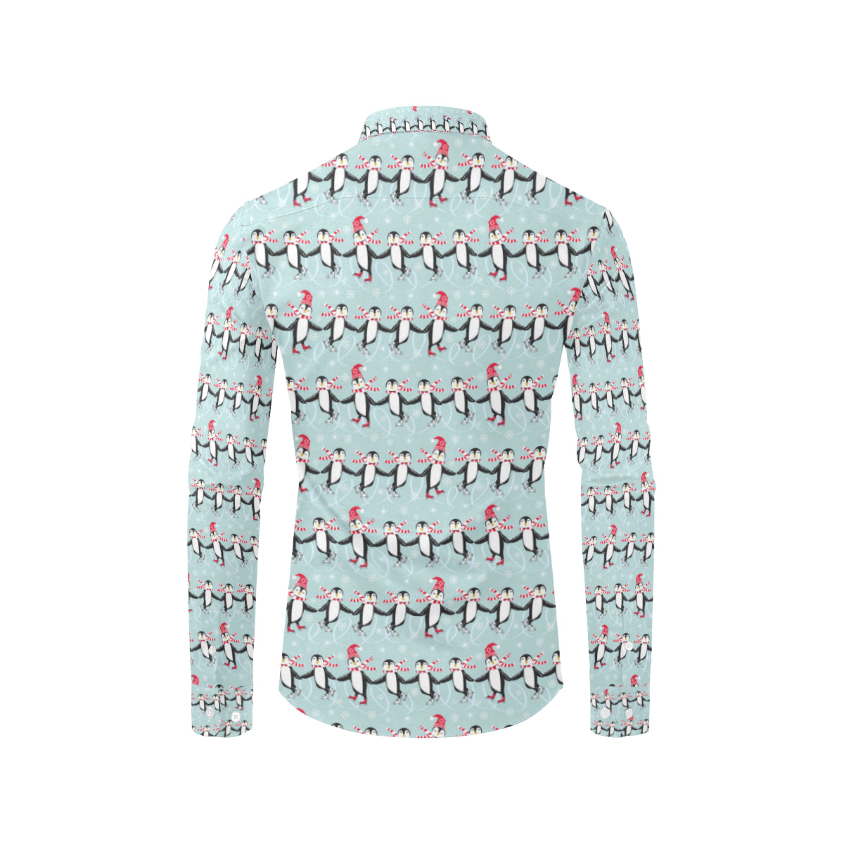 Penguin Sking Design Men's Long Sleeve Shirt