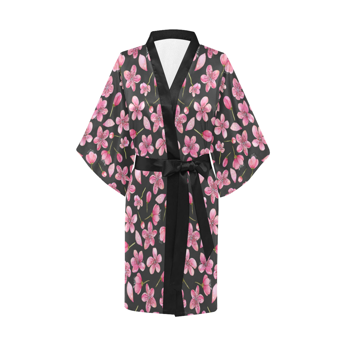 Apple blossom Pattern Print Design AB03 Women Kimono Robe