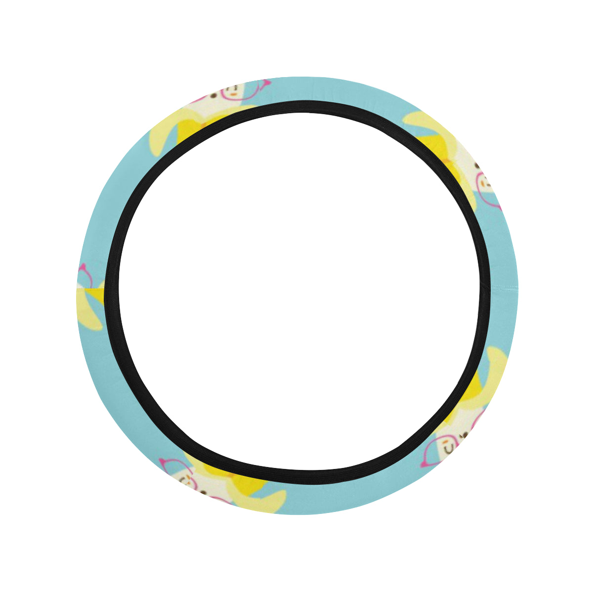 Banana Pattern Print Design BA07 Steering Wheel Cover with Elastic Edge