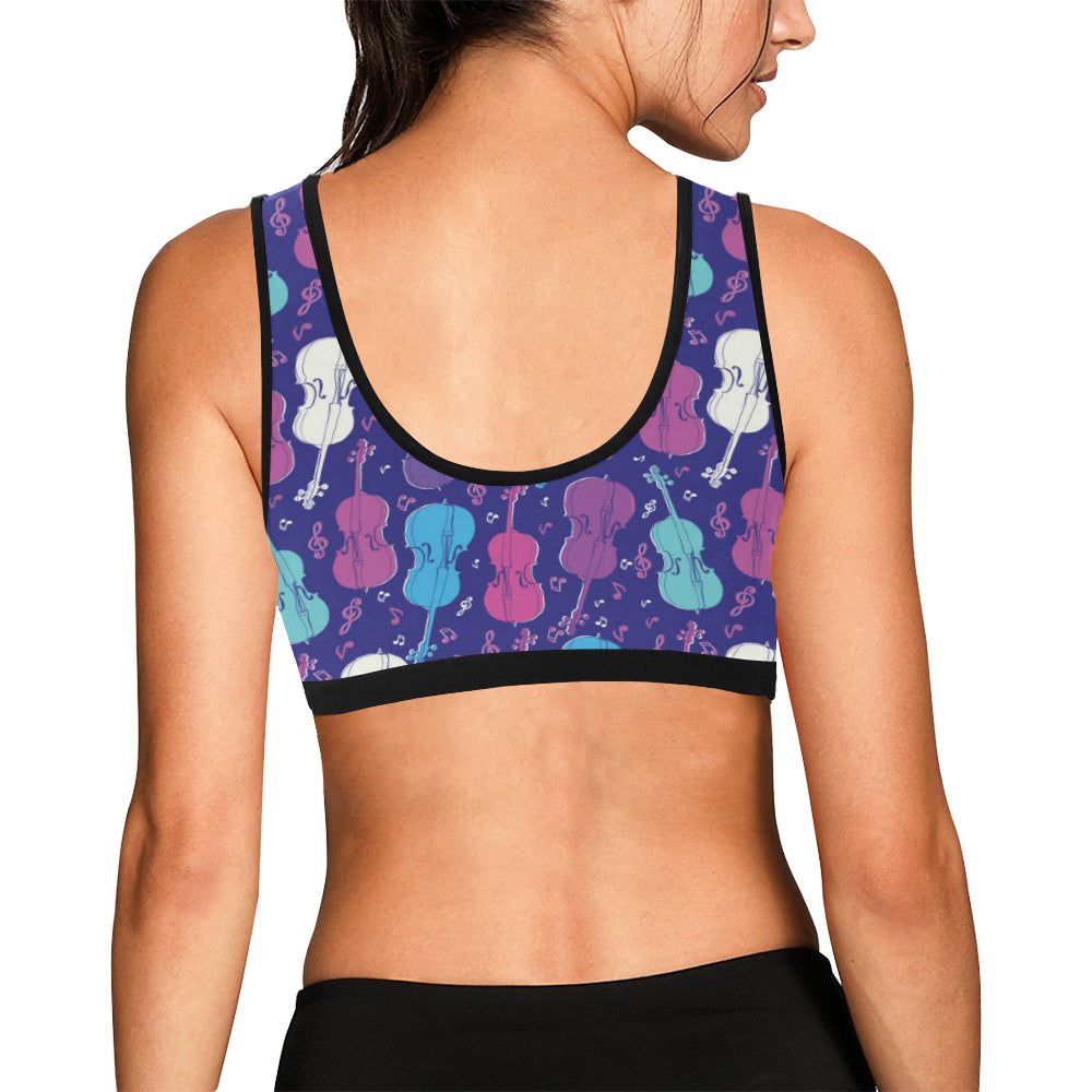 Cello Pattern Print Design 01 Sports Bra