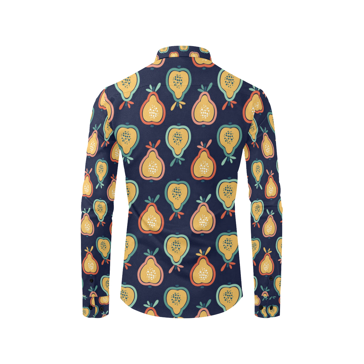 Pear Pattern Print Design PE03 Men's Long Sleeve Shirt