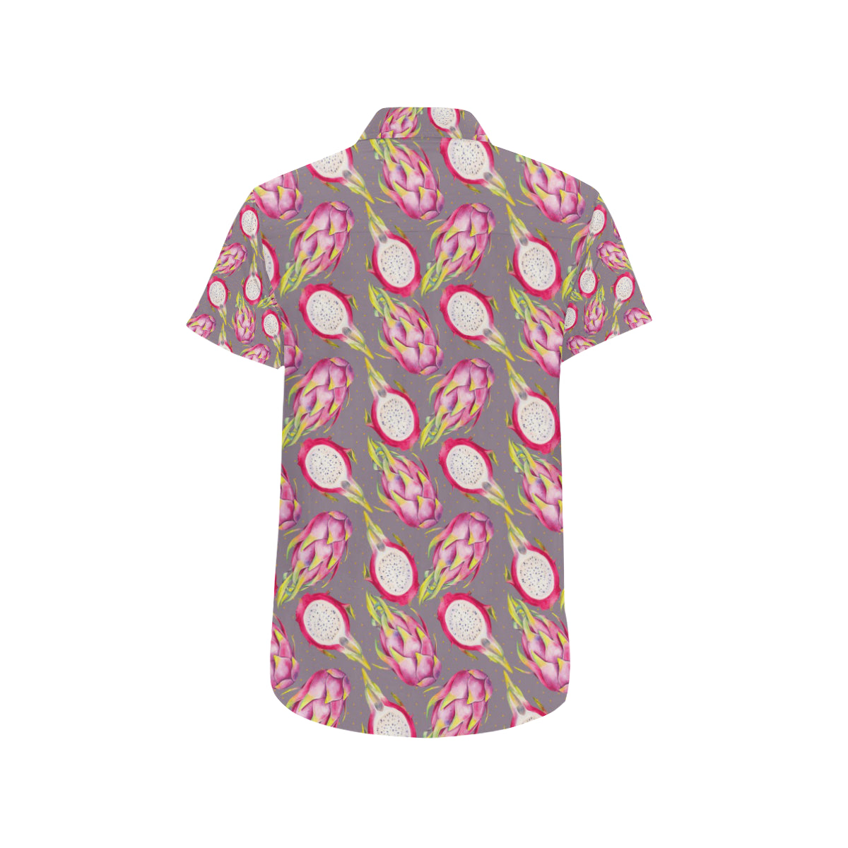 Dragonfruit Pattern Print Design DF03 Men's Short Sleeve Button Up Shirt