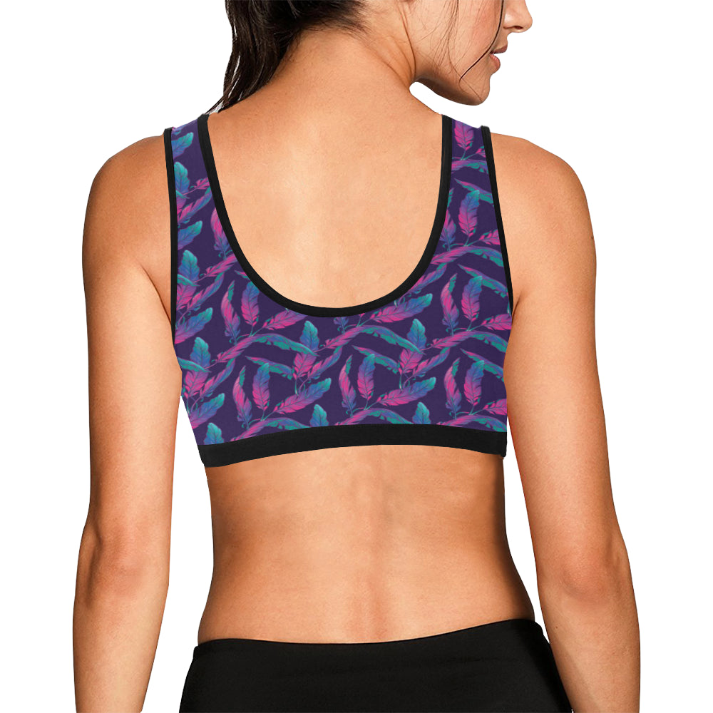 Banana Leaf Pattern Print Design 08 Sports Bra