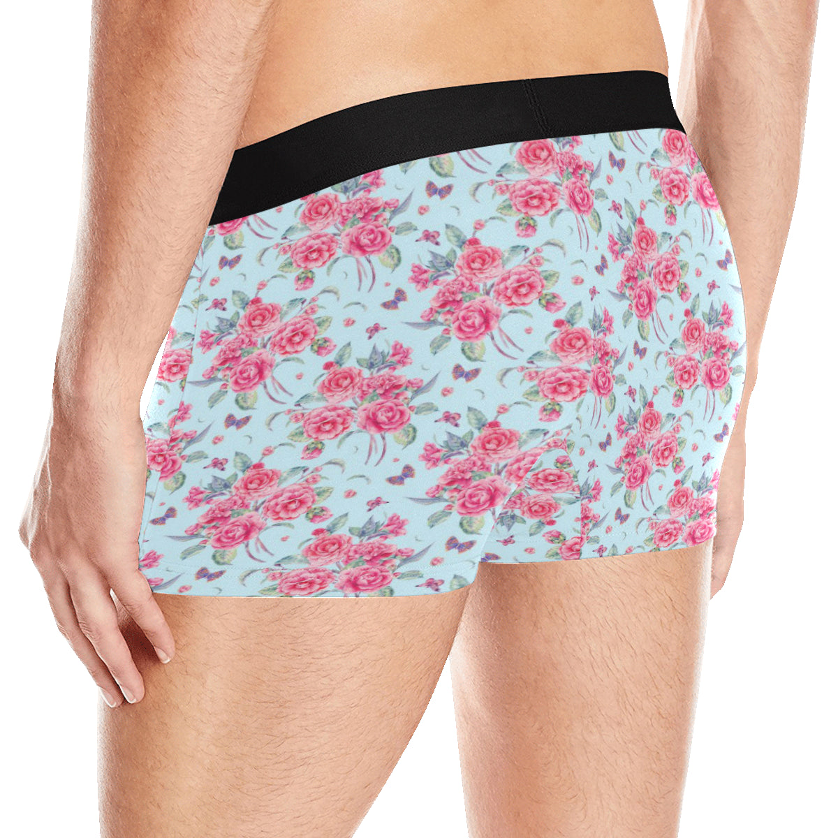 Camellia Pattern Print Design 01 Men's Boxer Briefs
