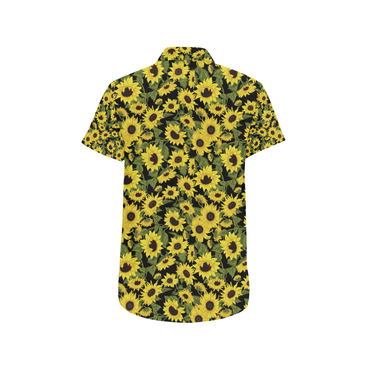 Sunflower Fresh Bright Color Print Men's Short Sleeve Button Up Shirt