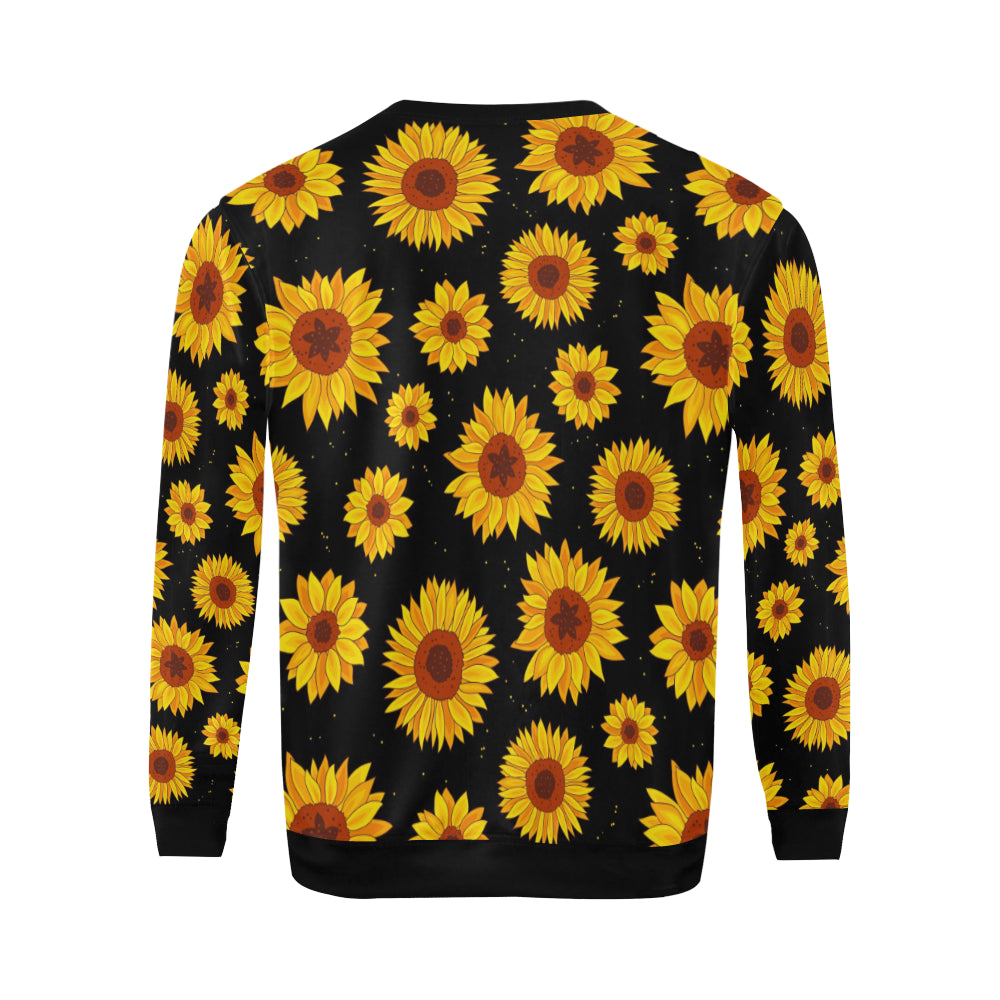 Sunflower Pattern Print Design SF09 Men Long Sleeve Sweatshirt