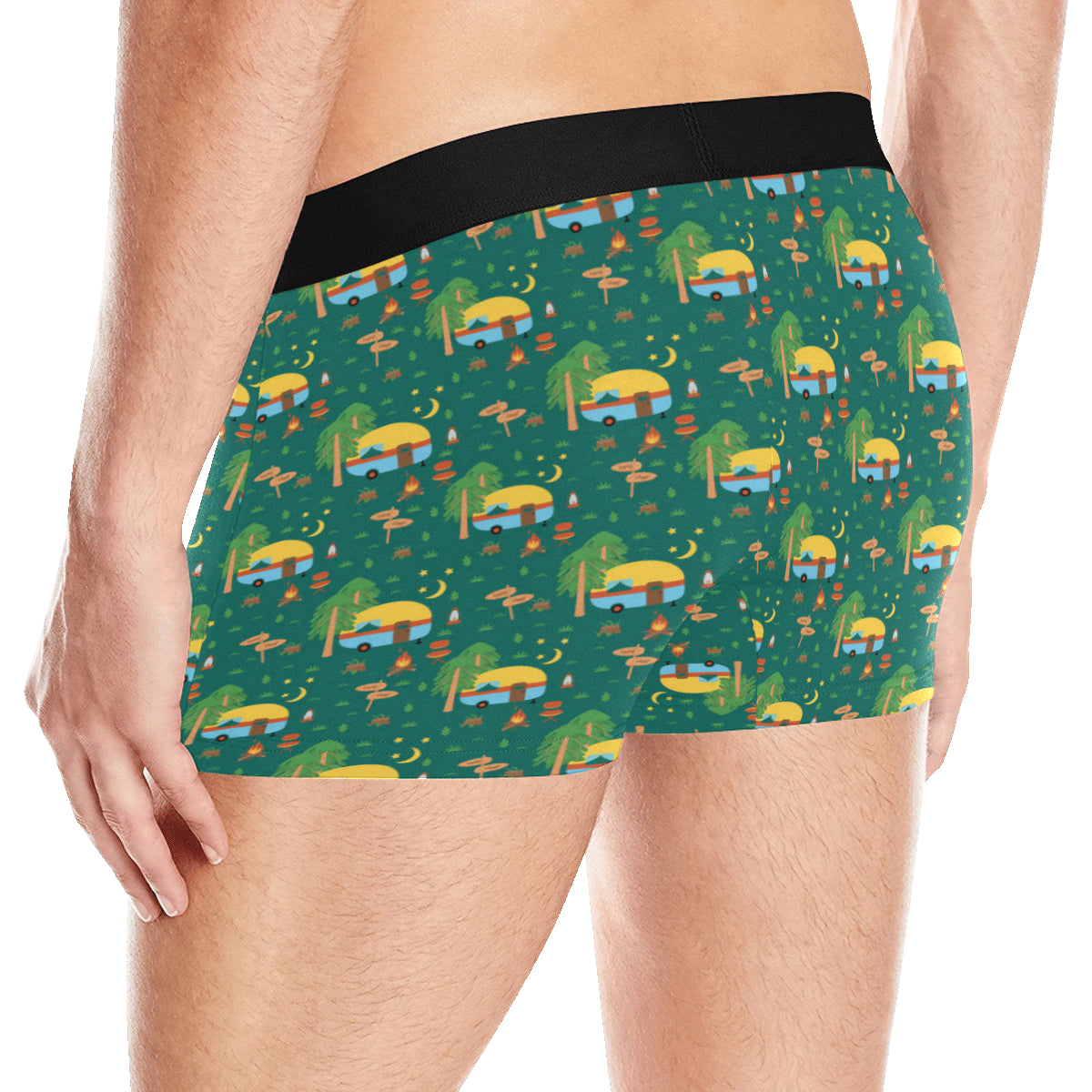 Camping Camper Pattern Print Design 06 Men's Boxer Briefs