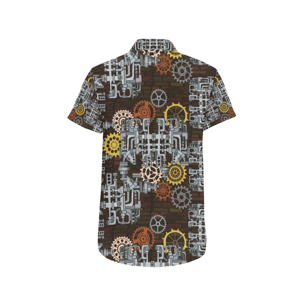 Mechanic Pattern Print Design 04 Men's Short Sleeve Button Up Shirt