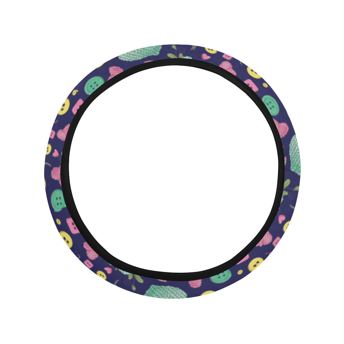Crochet Pattern Print Design 02 Steering Wheel Cover with Elastic Edge