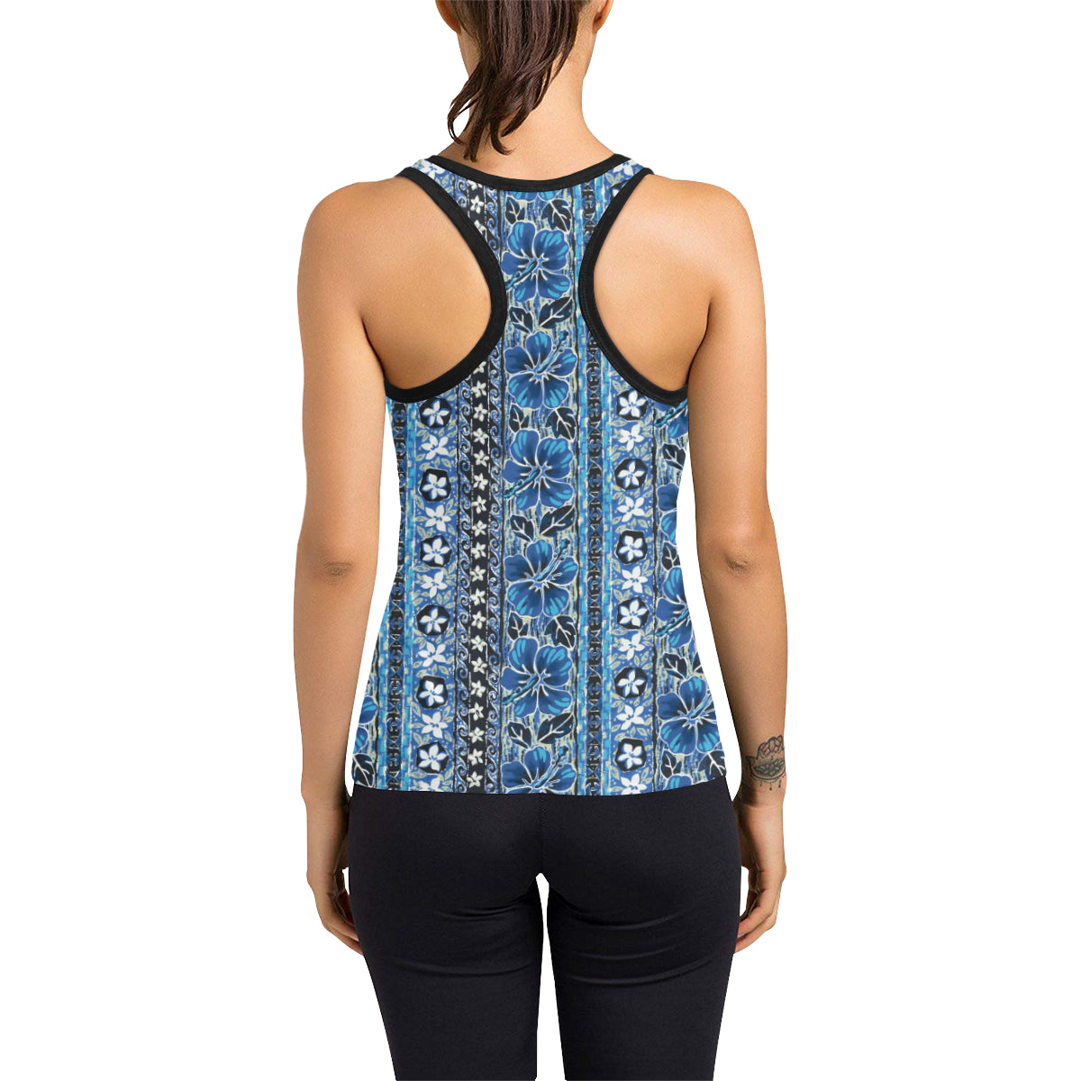 Hawaiian Themed Pattern Print Design H012 Women's Racerback Tank Top