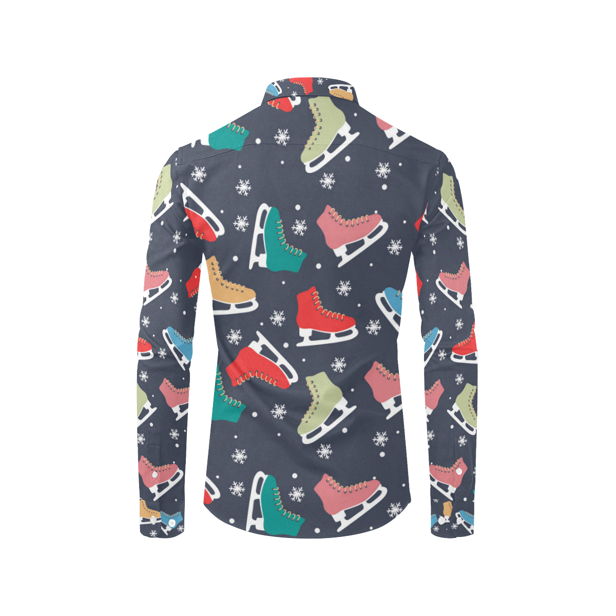 Ice Skate Pattern Print Design 04 Men's Long Sleeve Shirt