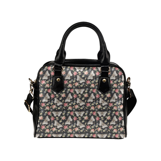 Butterfly Flower Pattern Print Design 07 Shoulder Handbag