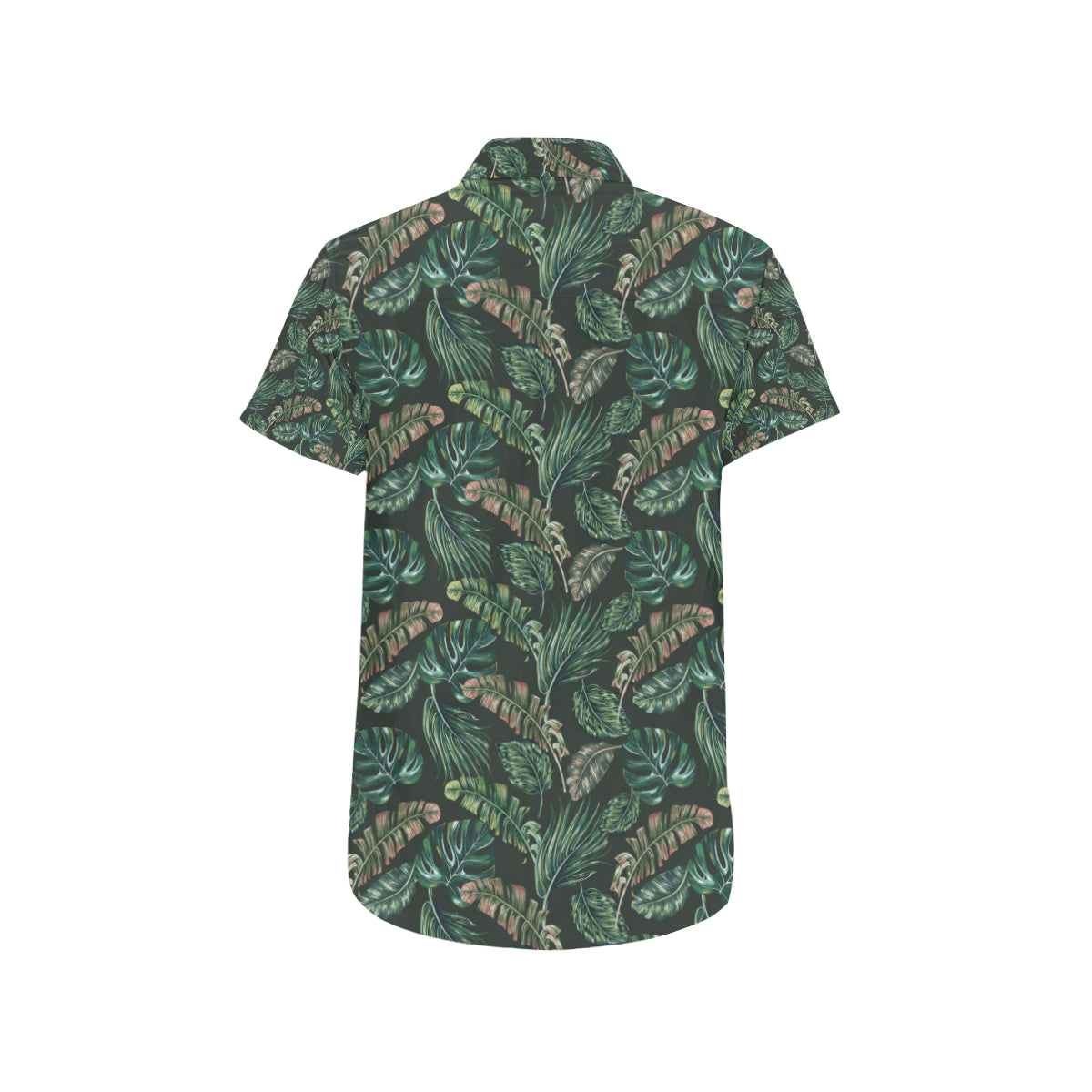 Banana Leaf Pattern Print Design 05 Men's Short Sleeve Button Up Shirt