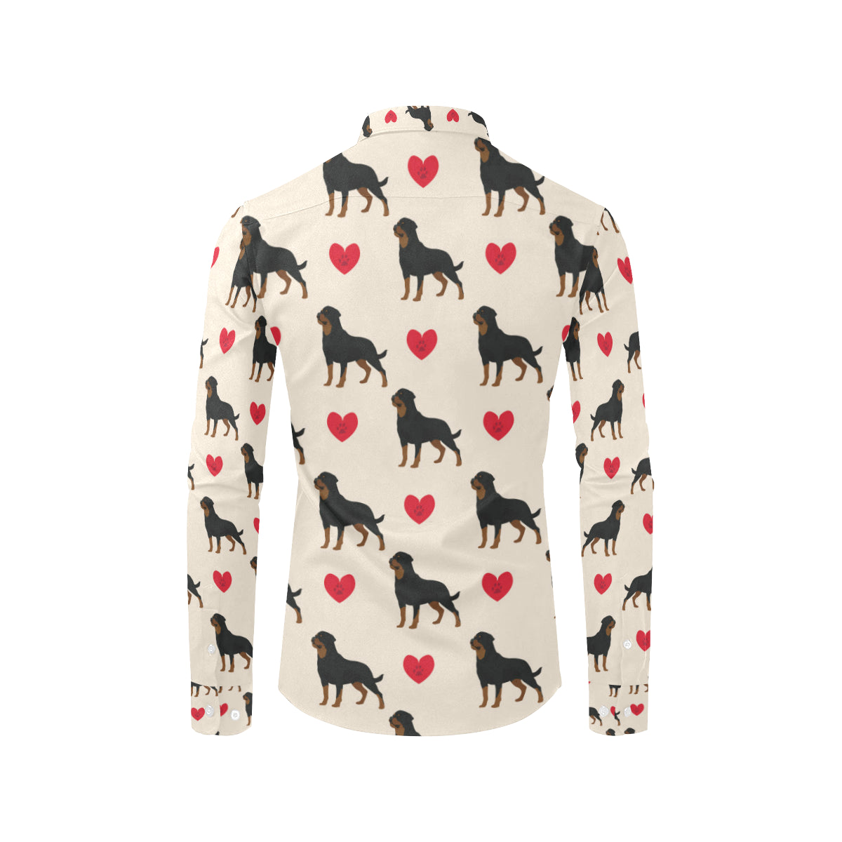 Rottweiler Pattern Print Design A02 Men's Long Sleeve Shirt