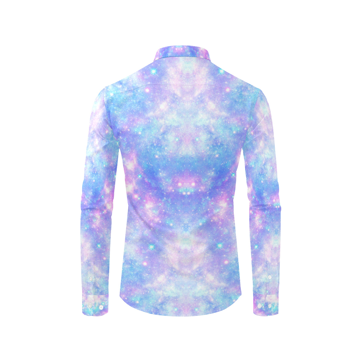 Galaxy Stardust Pastel Color Print Men's Long Sleeve Shirt