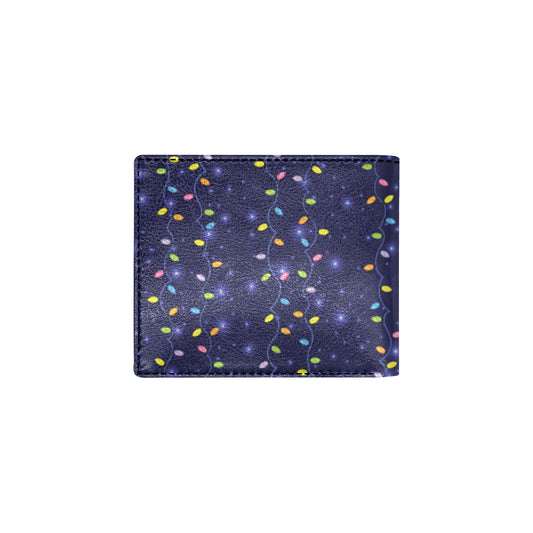 Christmas Light Pattern Print Design 03 Men's ID Card Wallet