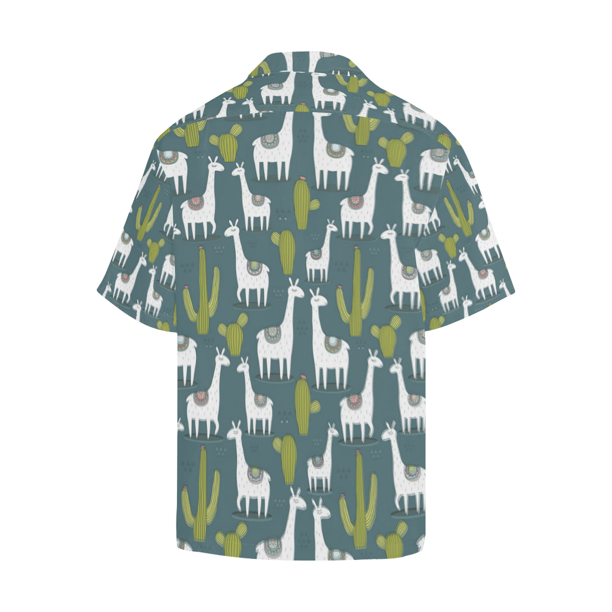 Llama Cactus Pattern Print Design 03 Men's Hawaiian Shirt