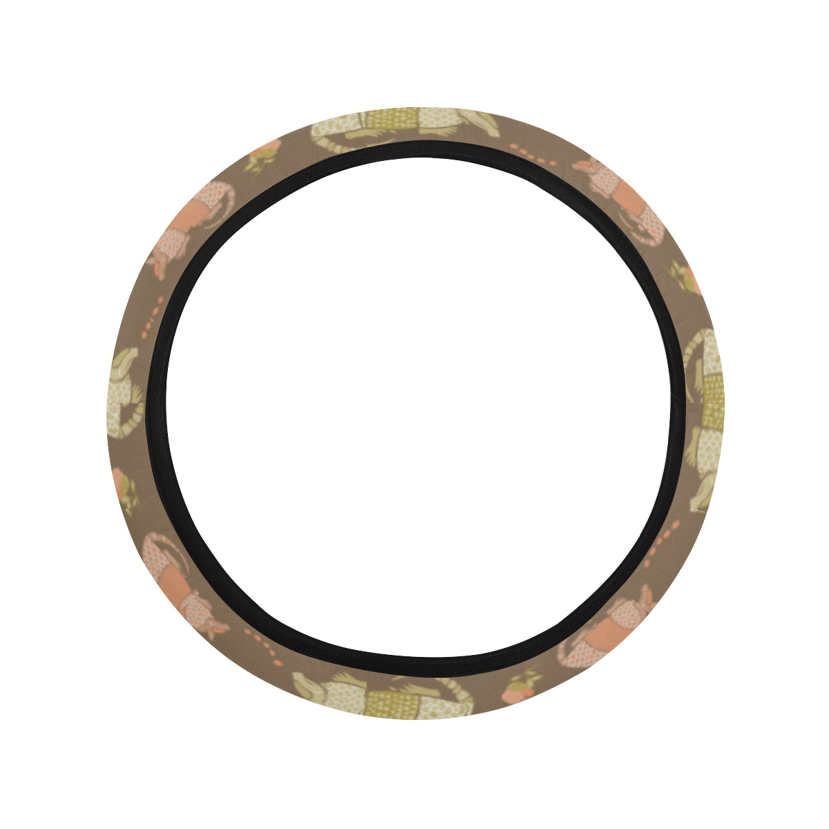 Armadillo Pattern Print Design 04 Steering Wheel Cover with Elastic Edge