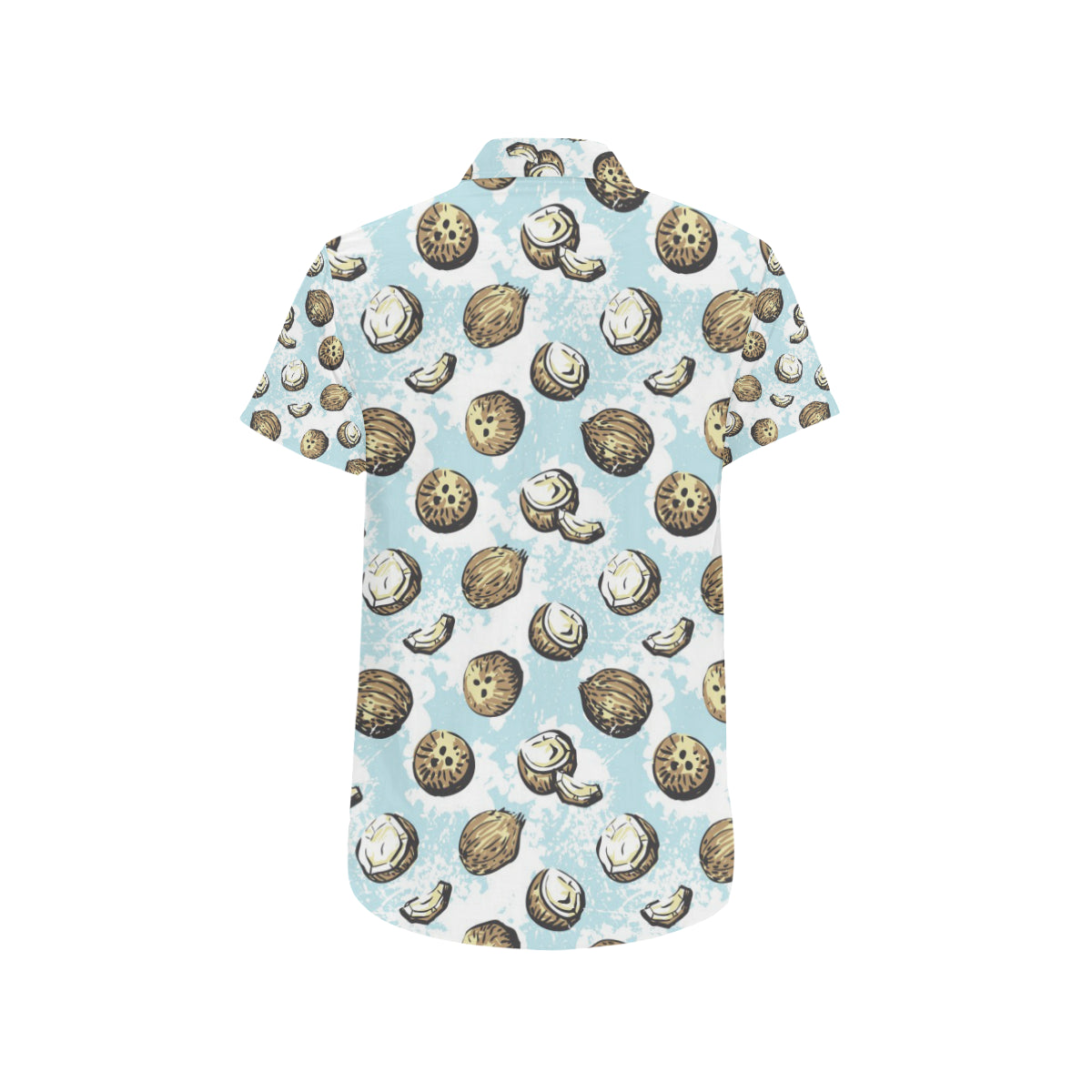Coconut Pattern Print Design CN01 Men's Short Sleeve Button Up Shirt
