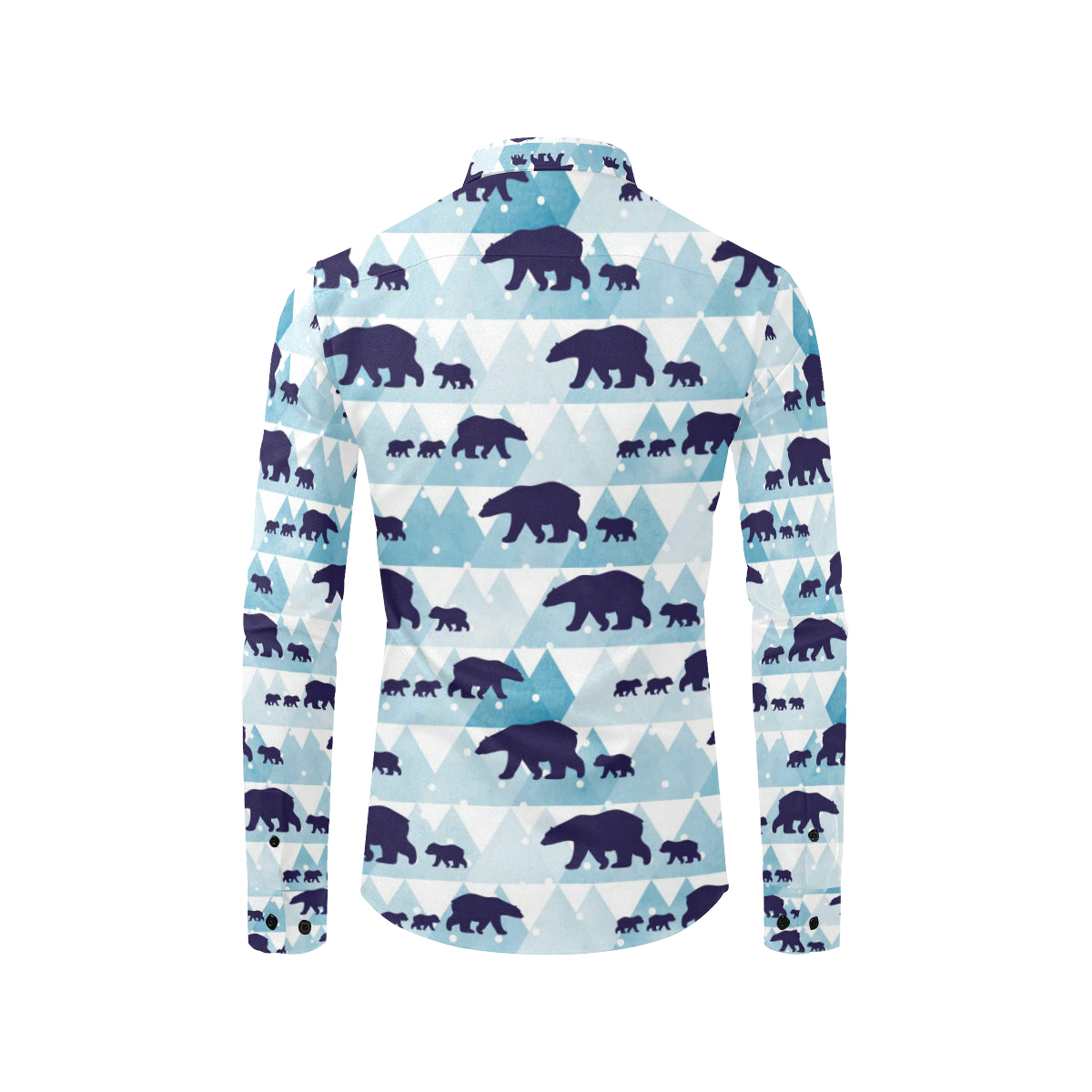 Bear Pattern Print Design BE01 Men's Long Sleeve Shirt