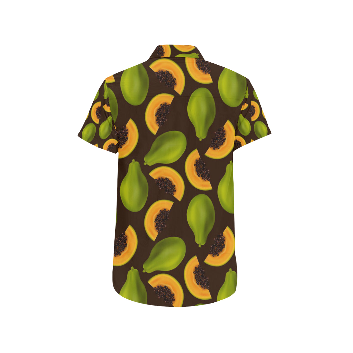Papaya Pattern Print Design PP04 Men's Short Sleeve Button Up Shirt