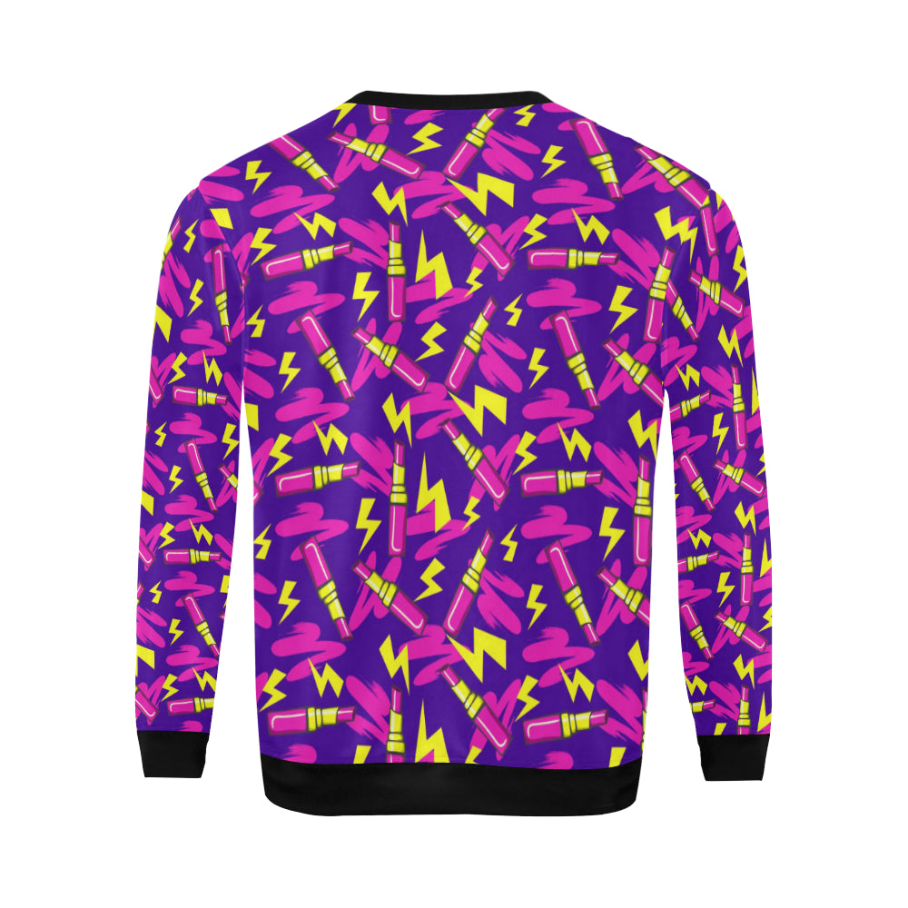Lipstick Pattern Print Design LT04 Men Long Sleeve Sweatshirt