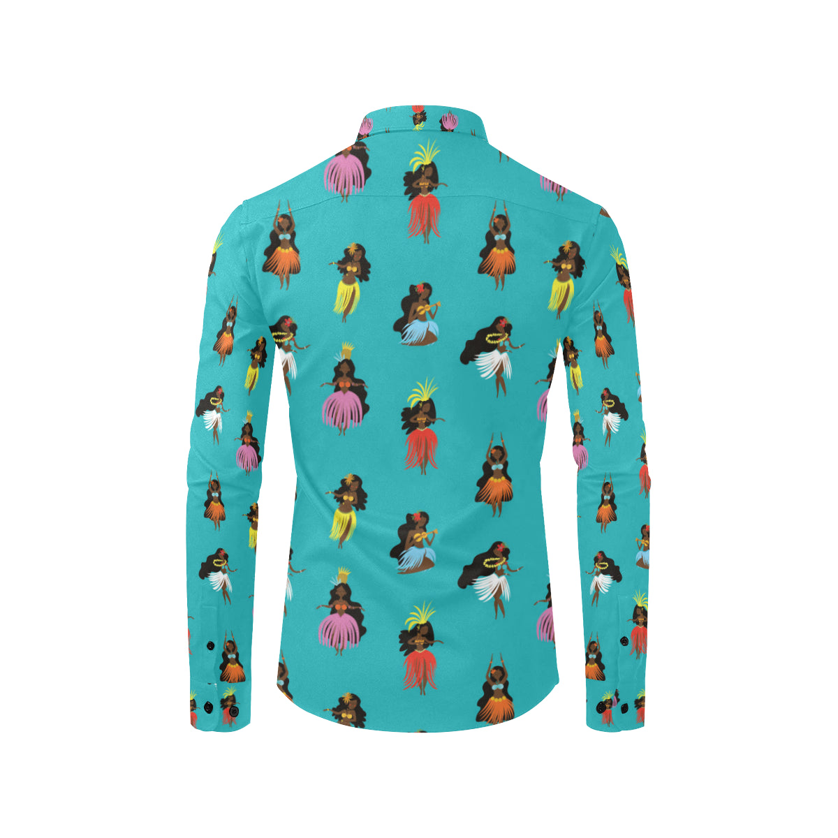 Hula Dancers Pattern Print Design 04 Men's Long Sleeve Shirt