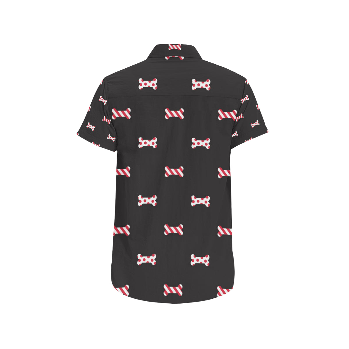 Dog Bone Pattern Print Design 04 Men's Short Sleeve Button Up Shirt