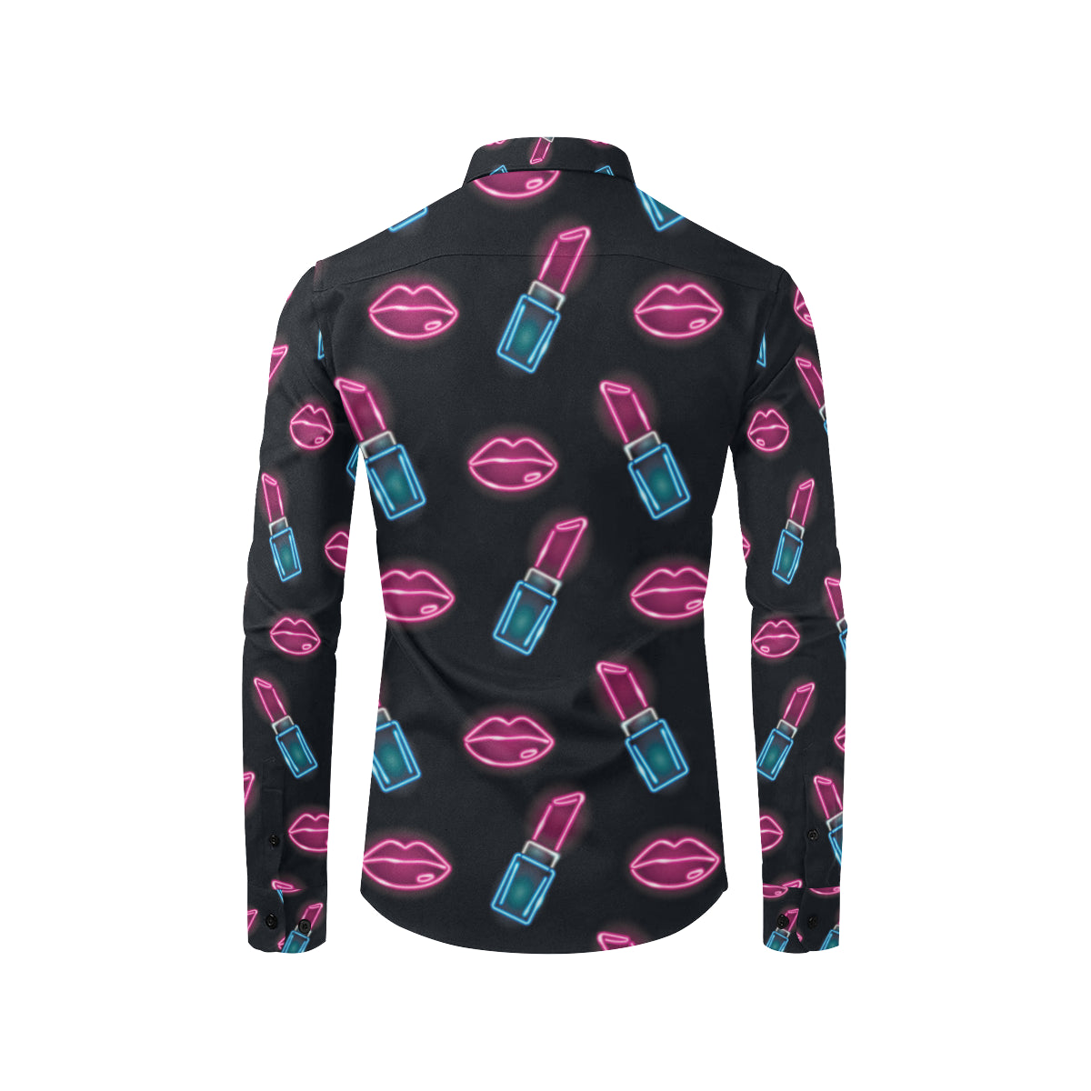 Lipstick Color Neon Pattern Print Design 03 Men's Long Sleeve Shirt