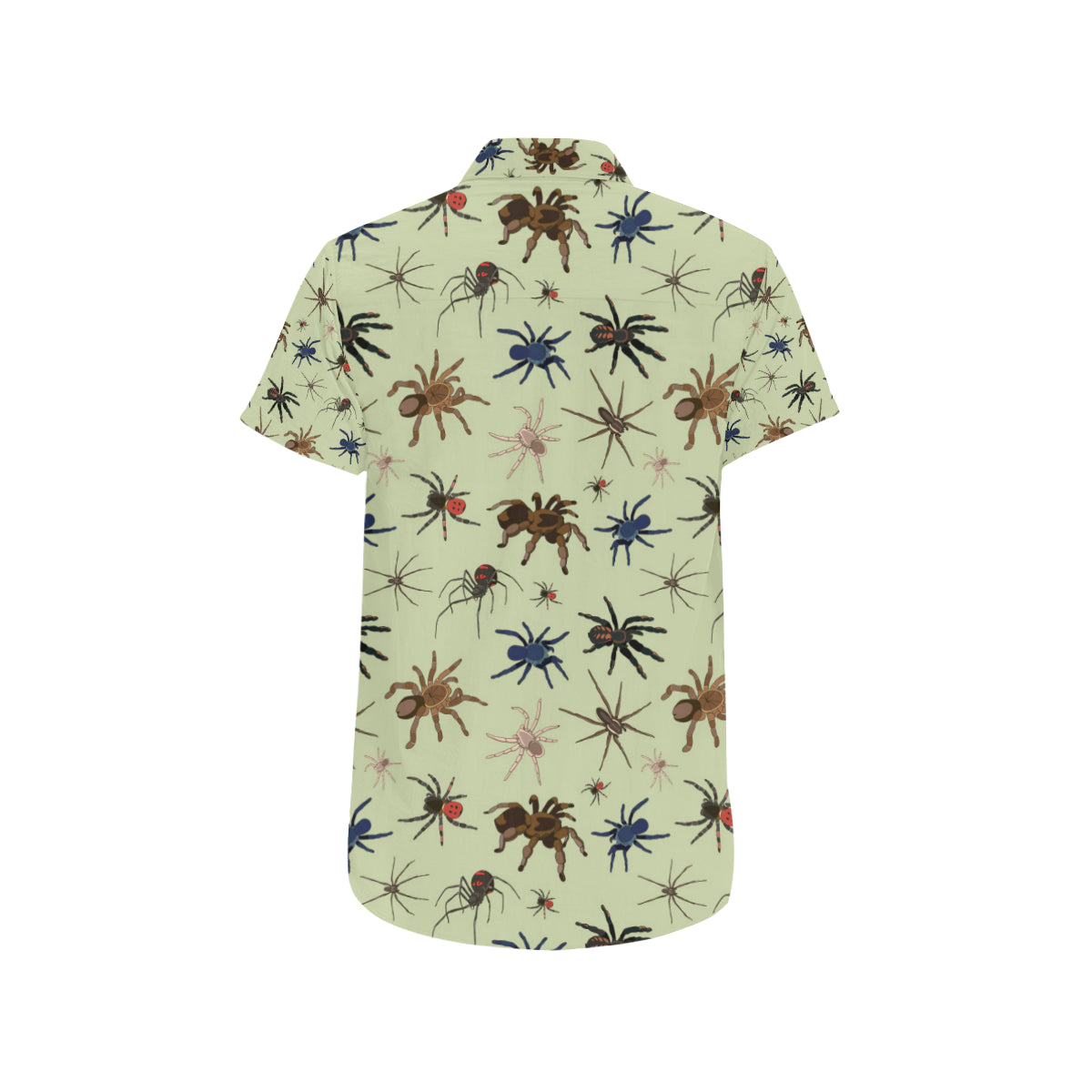 Tarantula Pattern Print Design 02 Men's Short Sleeve Button Up Shirt