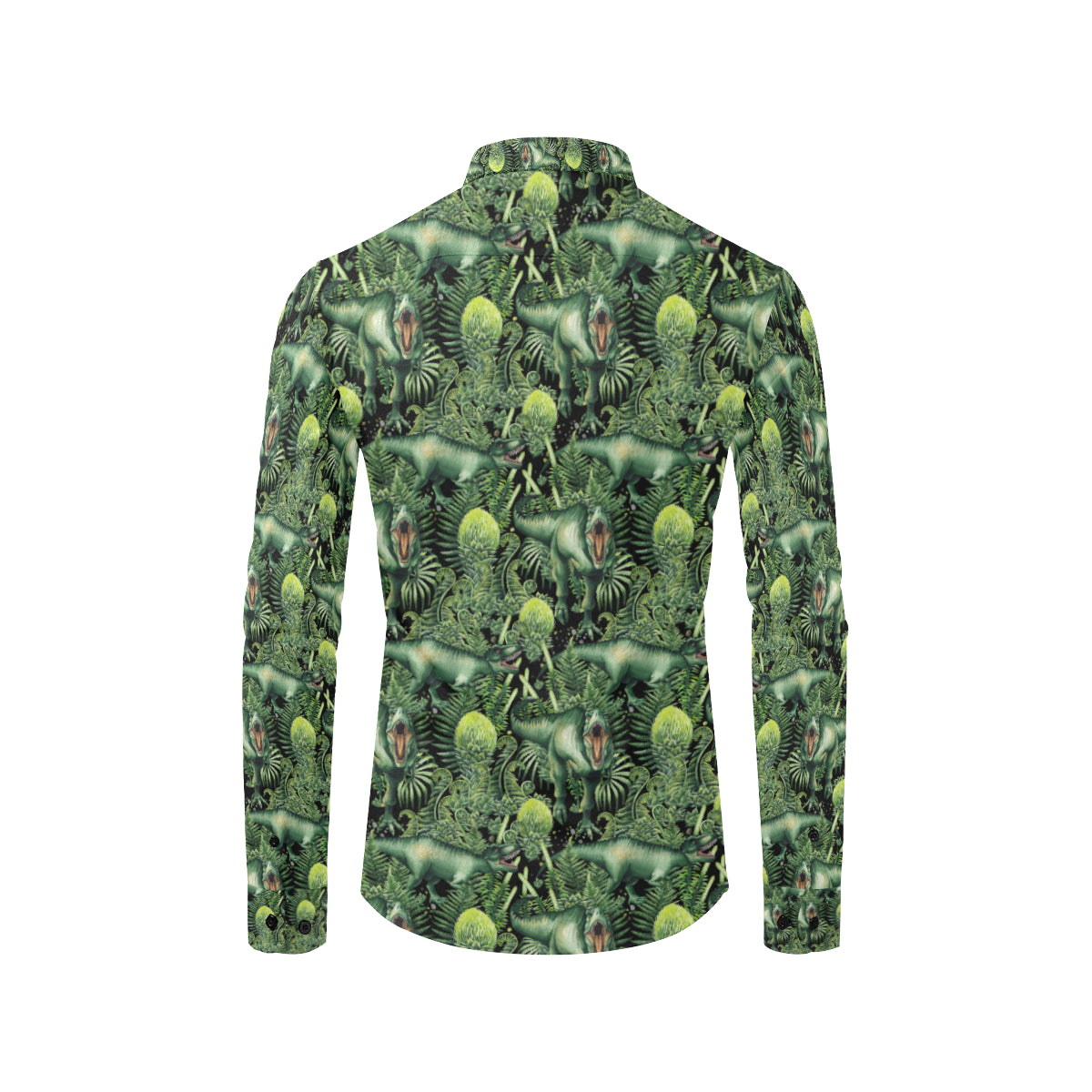Dinosaur T Rex Print Pattern Men's Long Sleeve Shirt