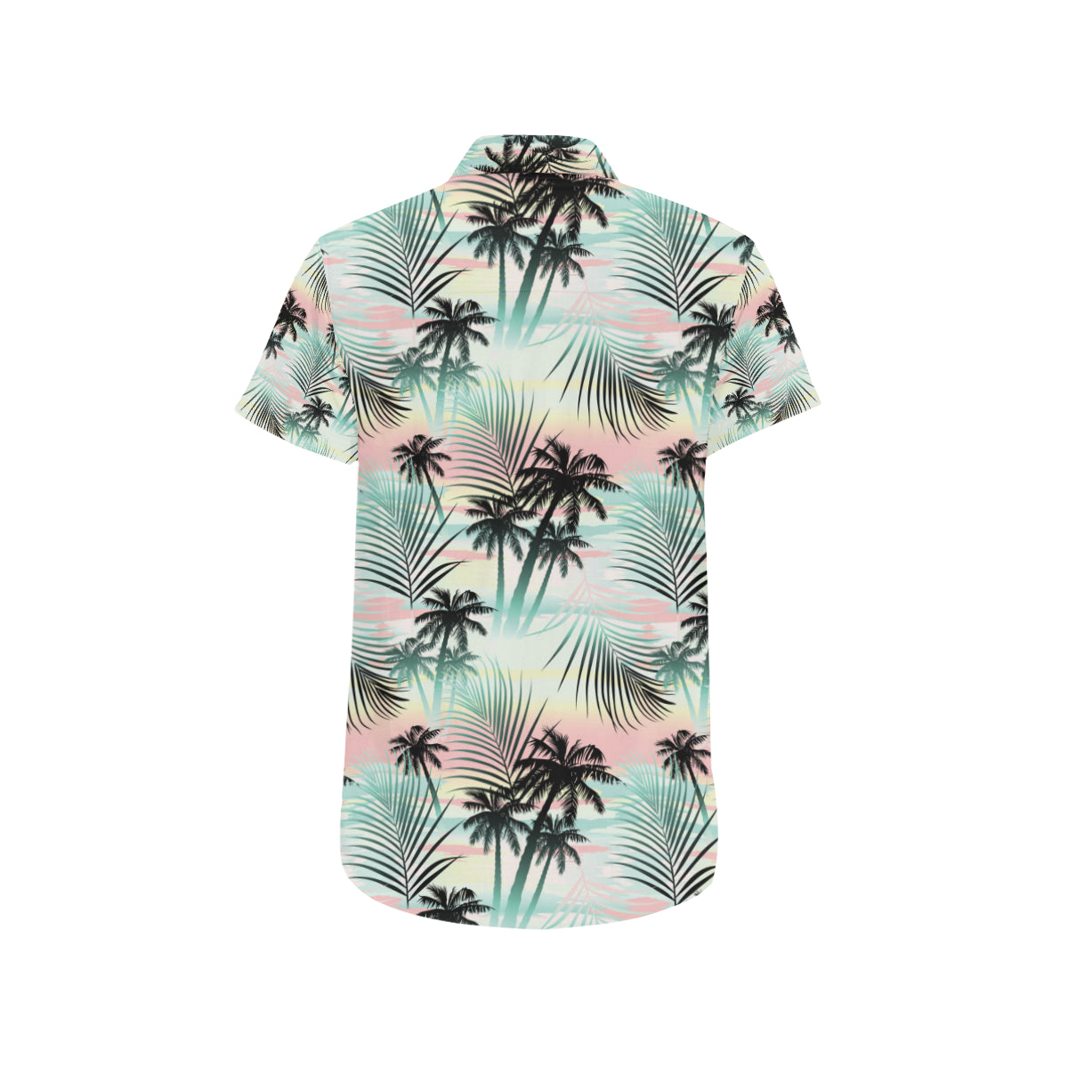 Palm Tree Pattern Print Design A03 Men's Short Sleeve Button Up Shirt
