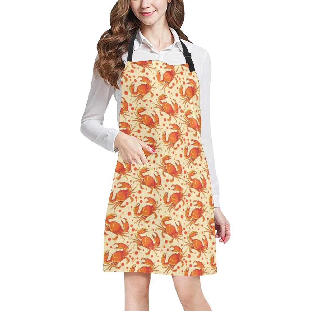 Crab Pattern Print Design 01 Apron with Pocket