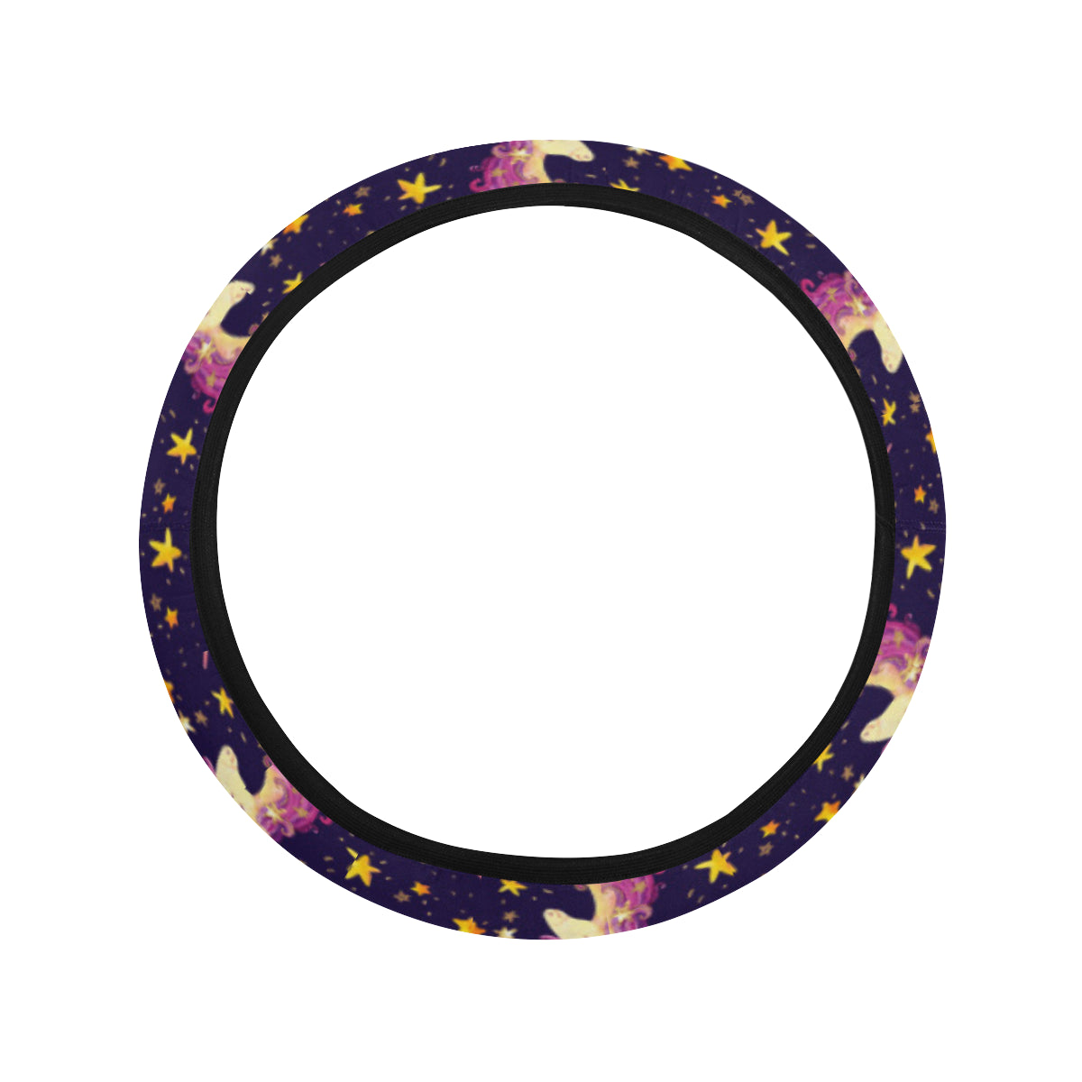 Unicorn Princess Star Sparkle Steering Wheel Cover with Elastic Edge